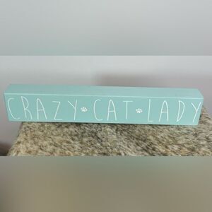 5 for $25🔥"Crazy Cat Lady" Quill To Paper by‎ Sixtrees Blue Decor Sign